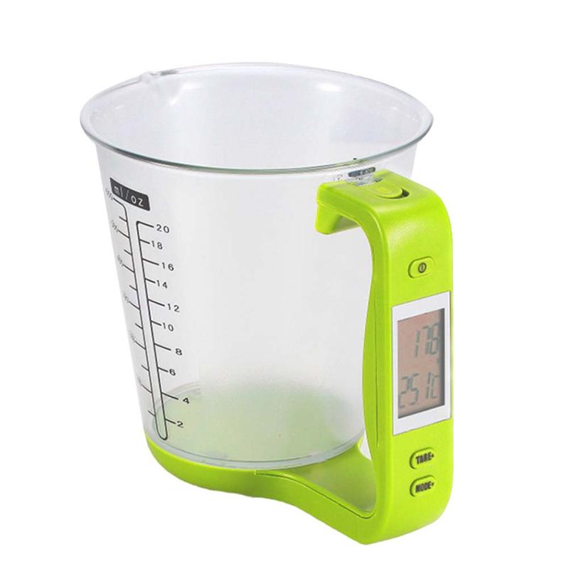 Multifunction Digital Measuring Cup Electronic LCD Display Kitchen Measuring Cup 1000g/1g Powder Cup (Light Green): Default Title