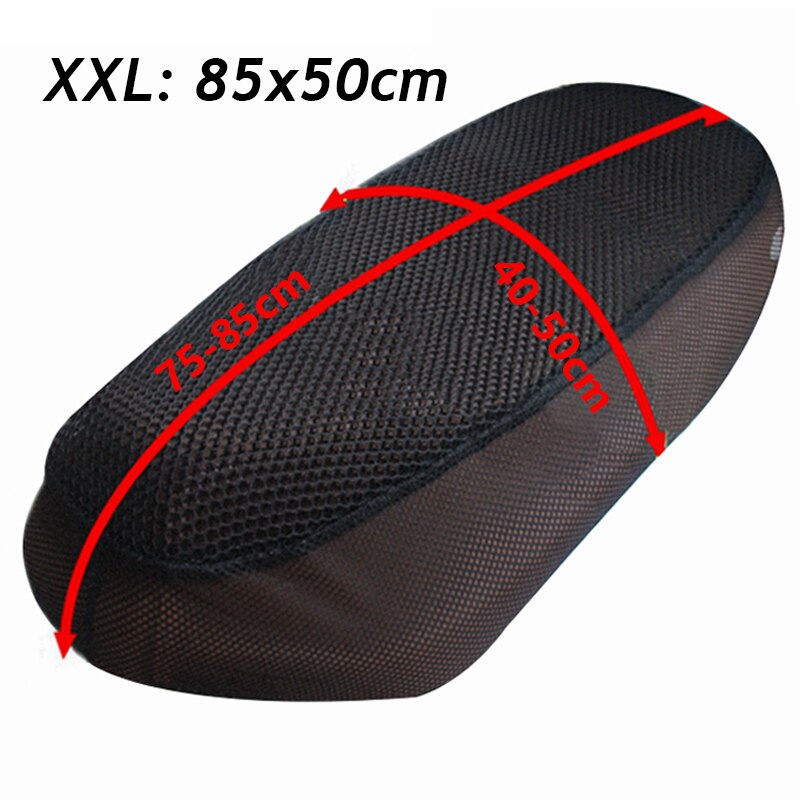Funda de asiento de malla 3D para motocicleta, transpirable, de verano, para ciclomotor, Scooter, cojín antideslizante, accesorios impermeables: XXL 85x50cm