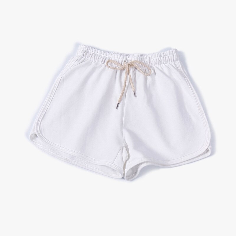 Kvinder bukser piger pyjamas shorts nattøj kort løst pyjamas sommer loungewear ensfarvet teenage sovebukser: Hvid / M