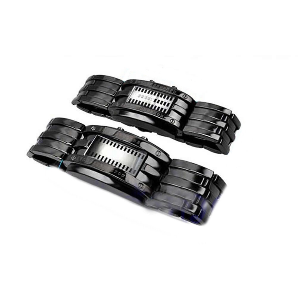 Populaire Luxe Mannen Vrouwen Creatieve Rvs Led Datum Armband Binaire Horloge