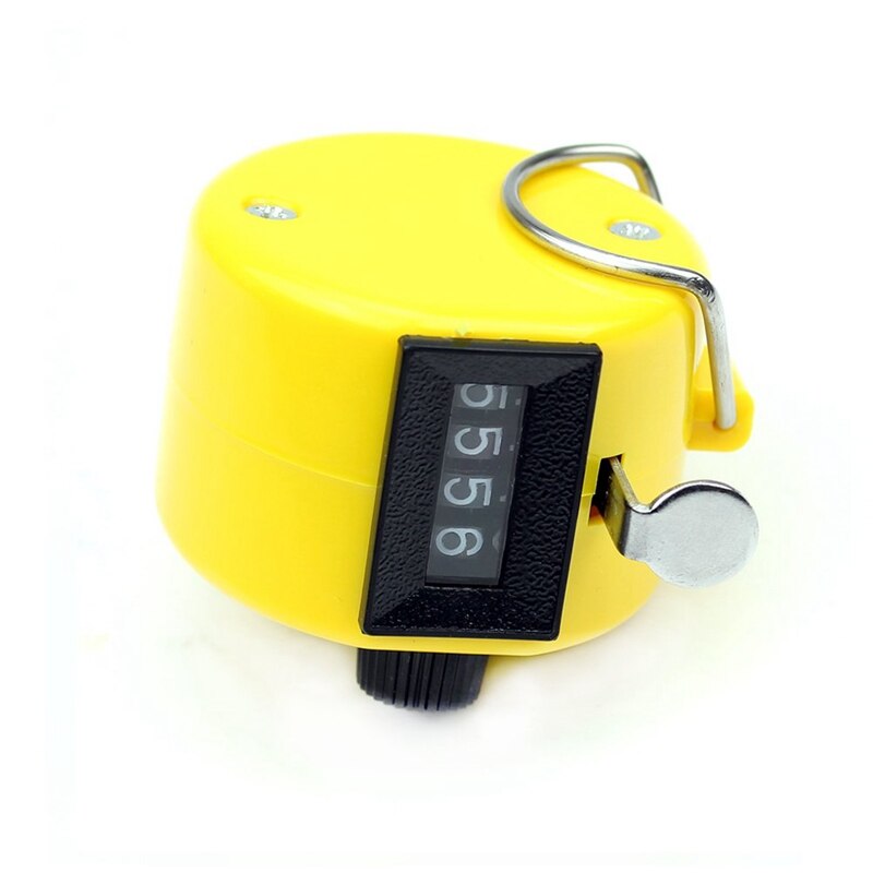 Yellow Digital Hand Held Tally Clicker 4 Digit Number Clicker Counter
