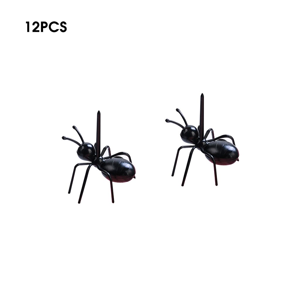 10pcs/Set Animal Fruit Fork Mini Cartoon Children Snack Cake Dessert Food Fruit Selection Toothpick Lunch Box Party Decoration: Ant 12pcs