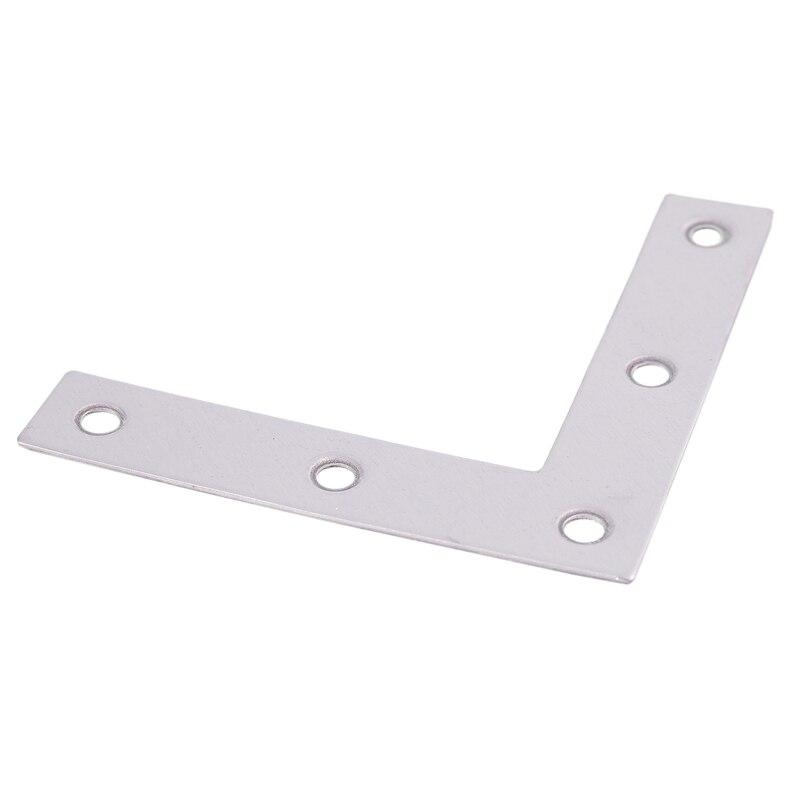 12pcs Angle Plate Corner Brace Flat L Shape Repair Bracket 80x80mm Silver