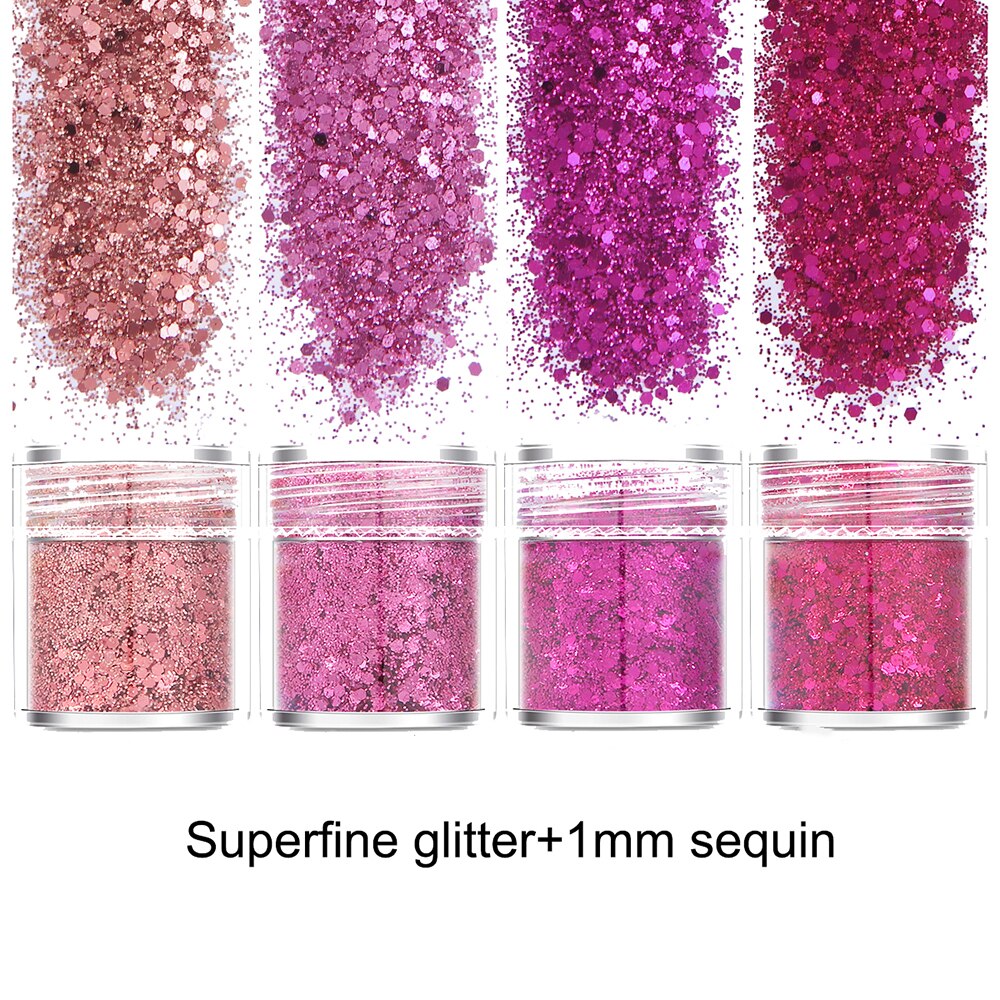 Pink Color Shinning Glitter 1mm Sequin Mixed Set UV Epoxy Resin Mold Filler Material For Diy Making Resin Art Craft Pigment