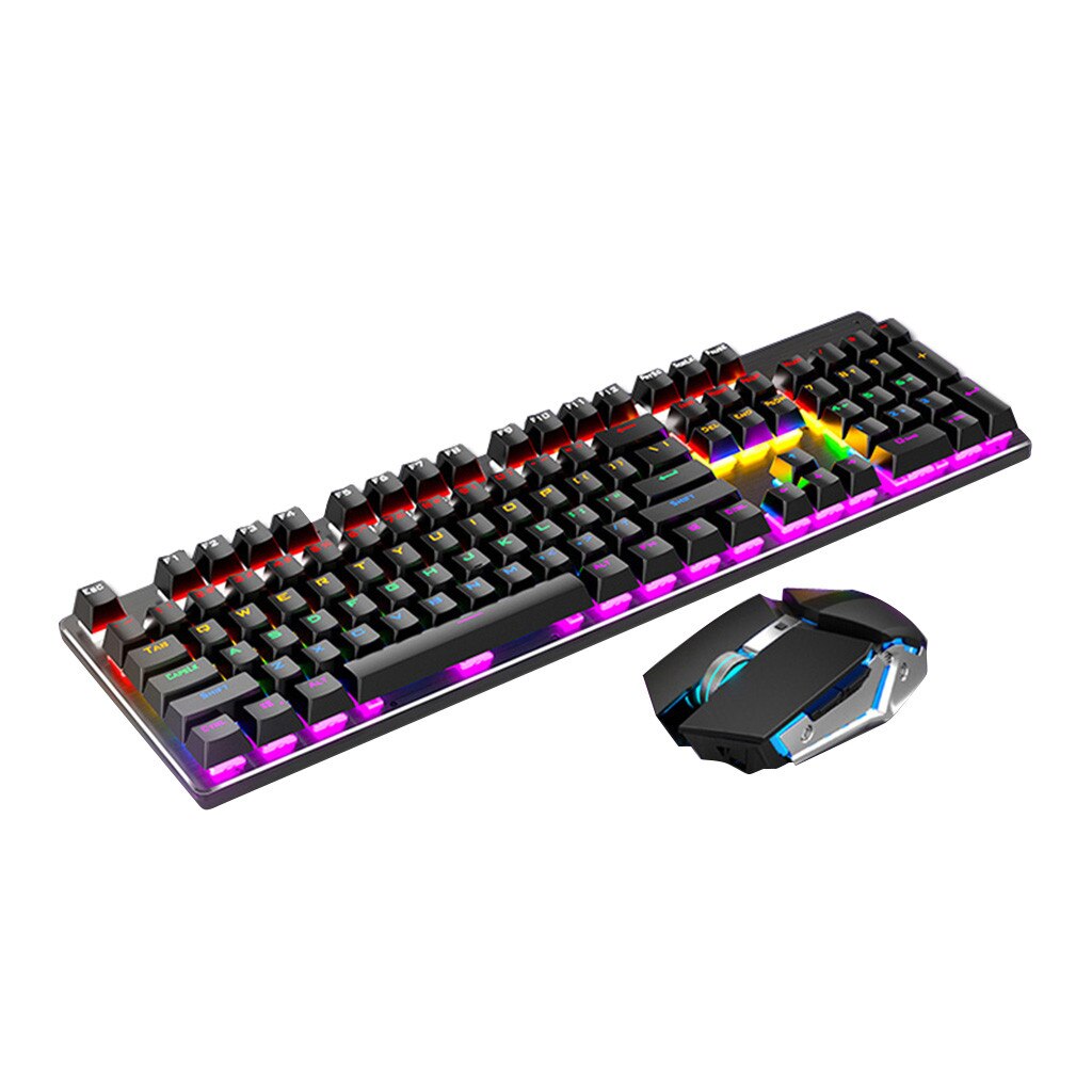 X200 podwójny tryb klucz ergonomiczna gra bezprzewodowy Mix podświetlany Panel mechaniczny zestawy klawiatura i mysz 104 klucz standardowa klawiatura mysz