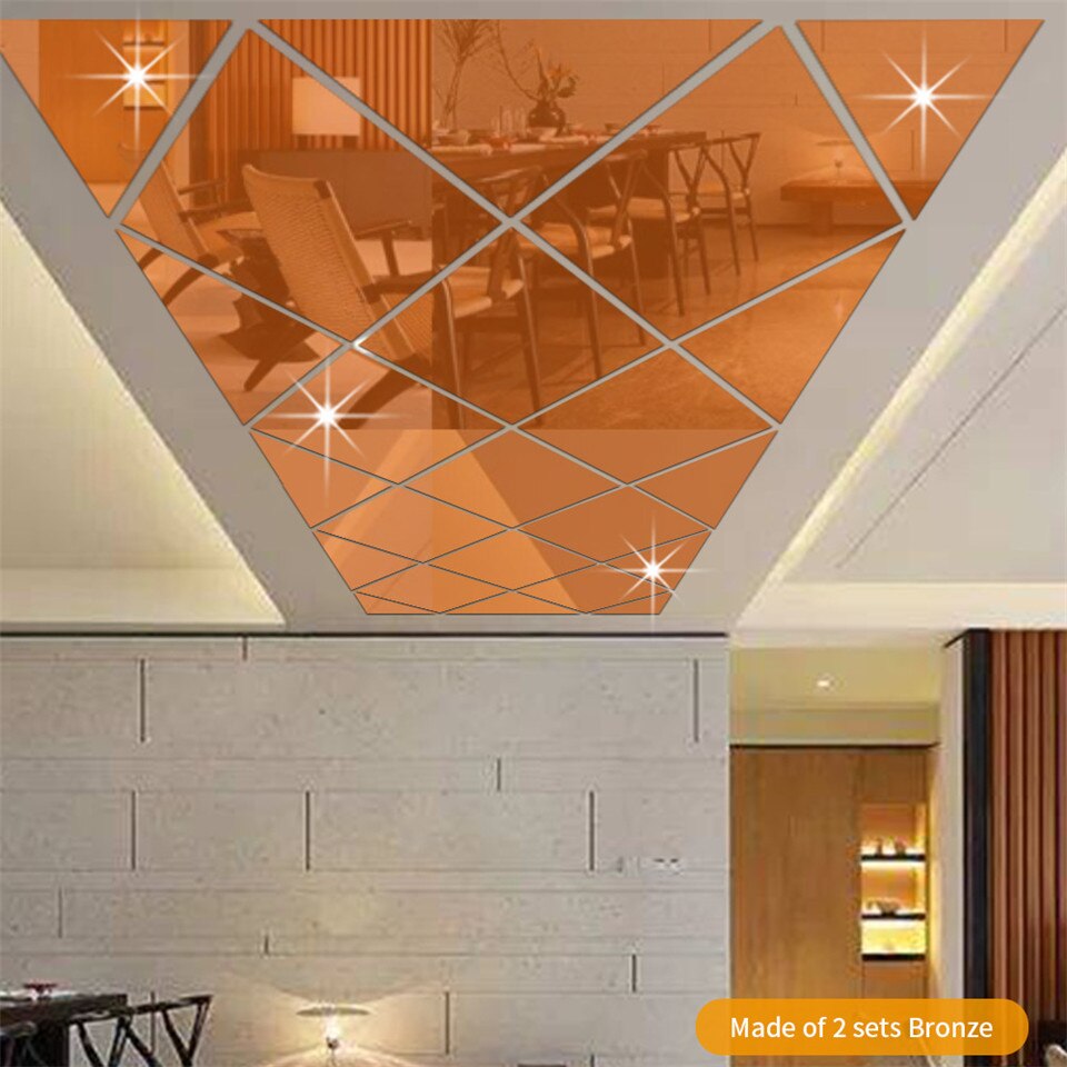 Home Decoratie Diy Ruit Spiegel Muurstickers Zelfklevende Verwijderbare Muurschildering Voor Woonkamer Badkamer Achtergrond Decor Decals