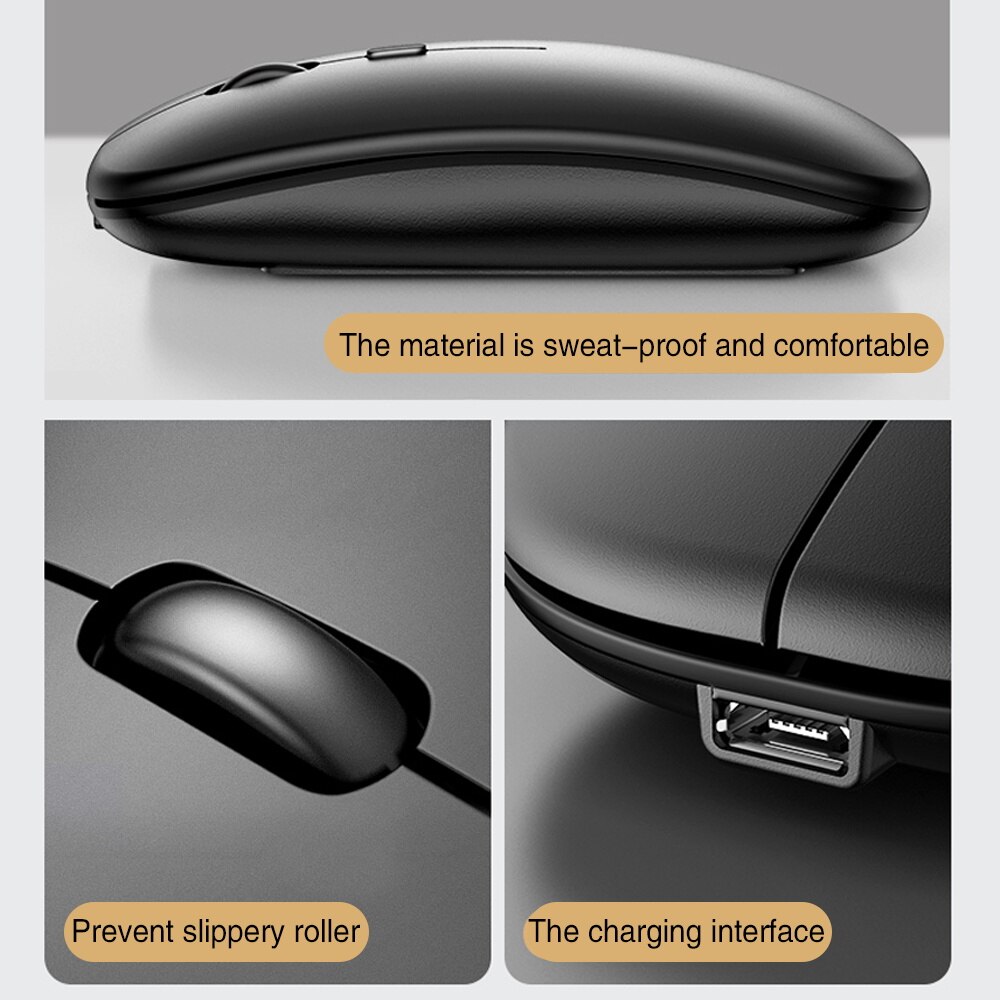 Wireless Mouse Rechargeable Wireless Computer Mouse Silent LED Backlit Mouse Ergonomic Gaming Mouse for Laptop Computer