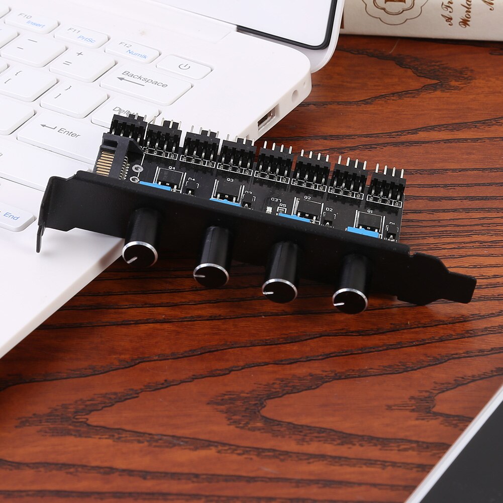 8 Channels SATA/4 PIN Fan HUB Speed Controller Cooling Fan HUB 1 or 4 Knob Radiator Speed Controller for CPU PC Case Computer