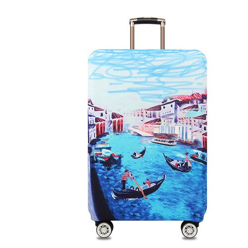 Travel Luggage Cover Suitcase Case Protector XL Travel Luggage Case Protective Floral Prints Elastic Stretch Fabric Anti-dust: a / M