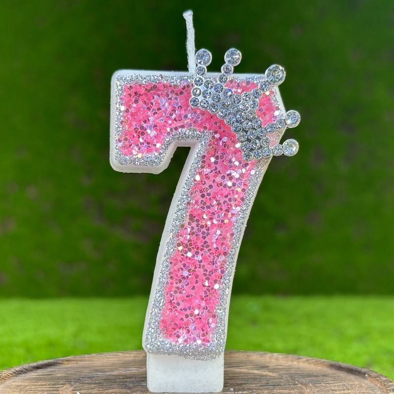 Bougie rose numéro 0 1 2 3 4 5 6789, fournitures de fête d'anniversaire pour filles, bougies décoratives pour Salons de beauté, bougie de 4 ans: Atrovirens