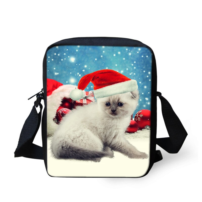 FORUDESIGNS Casual Women Handbag Christmas Cat Dog Cross-body Bags For Girls Child Small Shoulder Bag Kids Messenger Bag: CC4030E