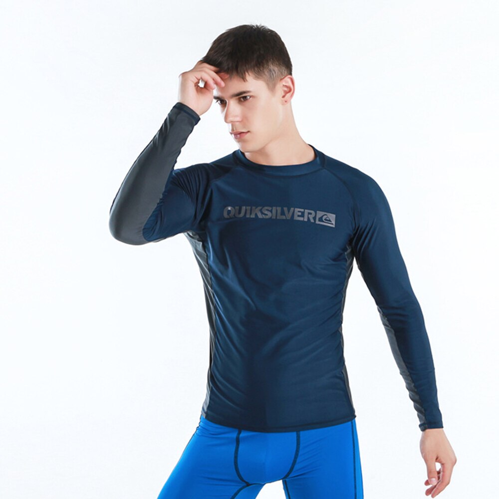 M-6XL antiultravioleta-Camiseta de manga larga para hombre, traje de surf elástico de secado rápido, para natación y surf, novedad