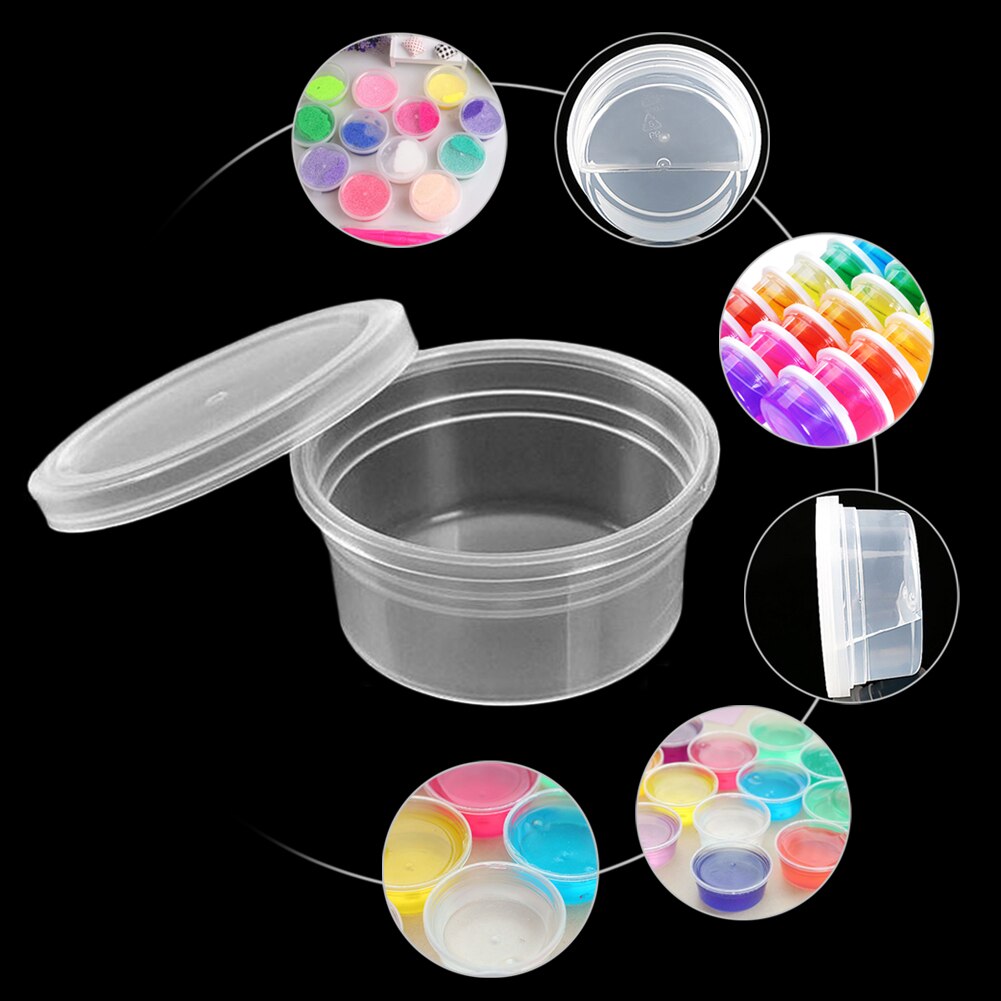 15Pcs Clear Slime Containers Met 15Pcs Bijbehorende Fit Deksels Lekvrij Plastic Opslag Containers 2Pcs Slime Mengen Lepels