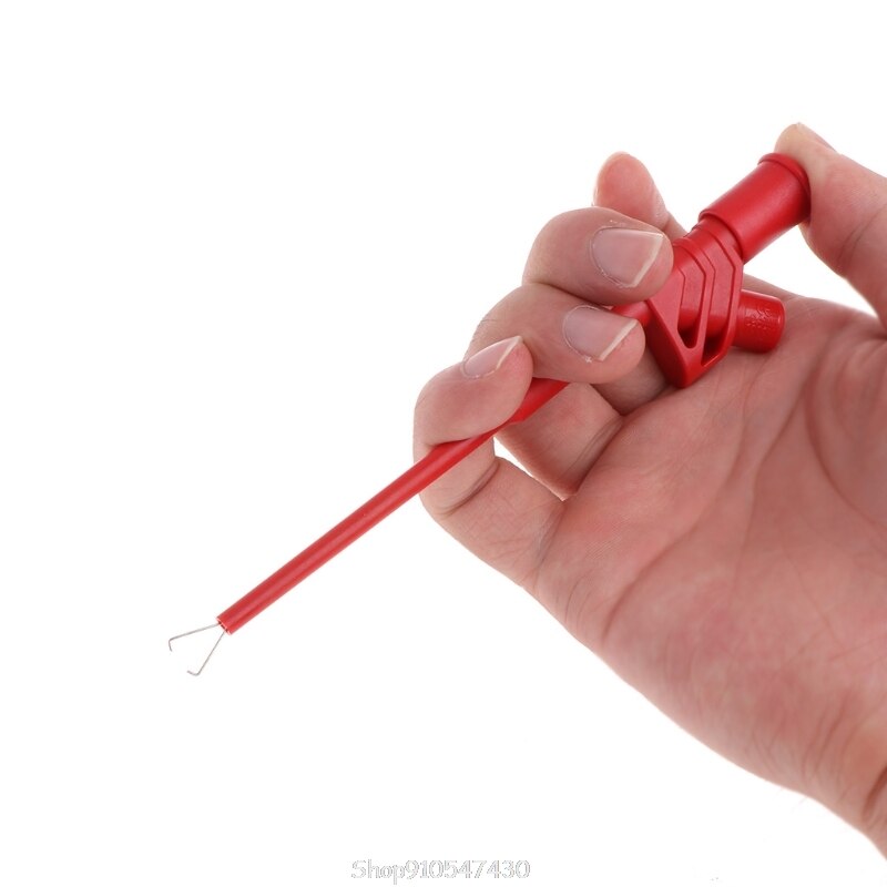 2 Pcs Insulated Test Hook Clip 1000V 10A Flexible Probe High Voltage 4mm Socket D23 20