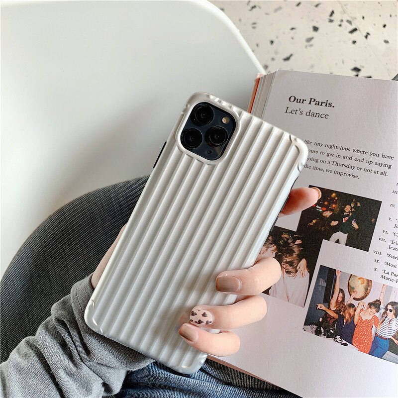 Argento Curvo Valigia Cassa Del Telefono Per il iPhone 11 Pro Max XR X XS MAX Caso Molle di TPU Per il iPhone 6 6S 8 7 Più Copertura Del Telefono Del Silicone