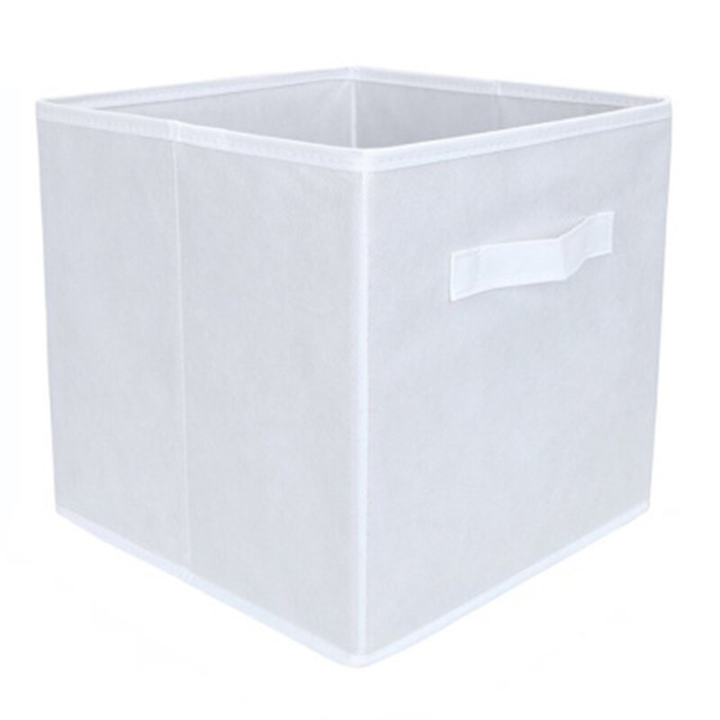 Non-Woven Fabric Dust-Proof Clothes Storage Bin Folding Cabinet Storage Box with Handle Home Office Closet Organizer Container: White