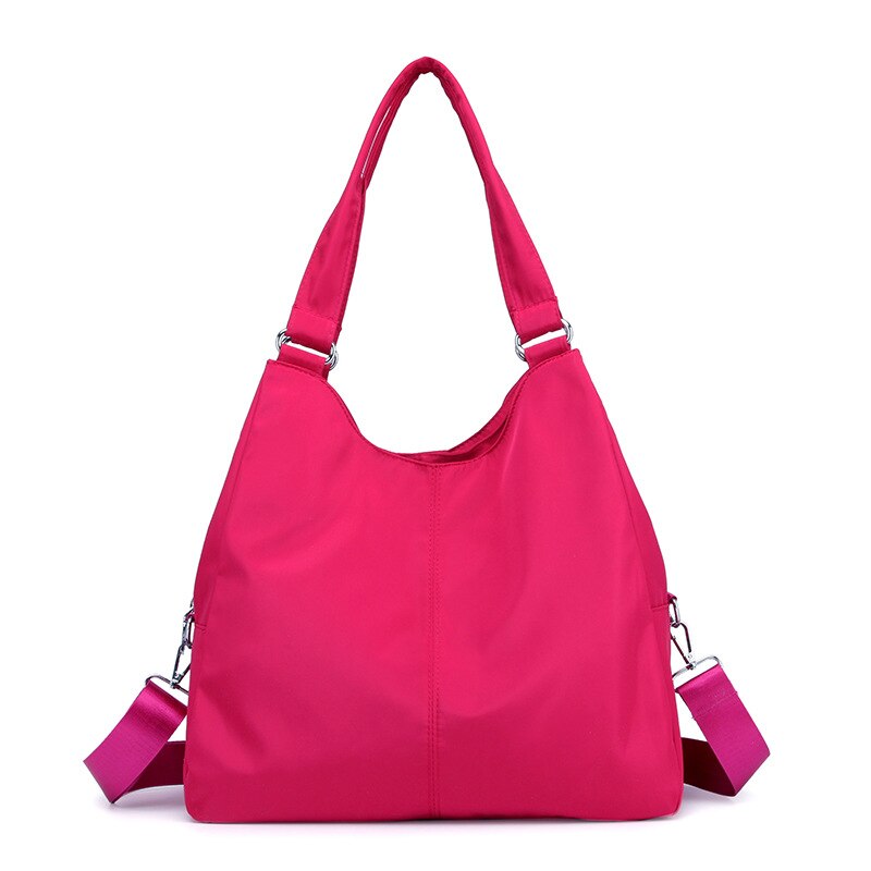 neue Casual Frauen Handtasche Wasserdichte Nylon Schulter Tasche Gute Tragen-beständig Big Tote Messenger Taschen: Heißes Rosa