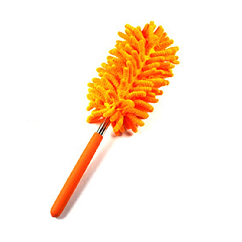 Extensible Telescopic Microfiber Duster House Cleaning Cleaner Long Handle Retractable Duster TI99: Orange