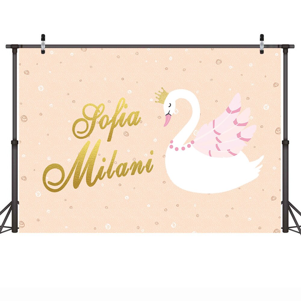 Neoback Weiß Schwan Hintergrund für Fotografie Baby Geburtstag Sofia Milani Thema Party Banner Dekor Foto Hintergrund Orange Hintergrund