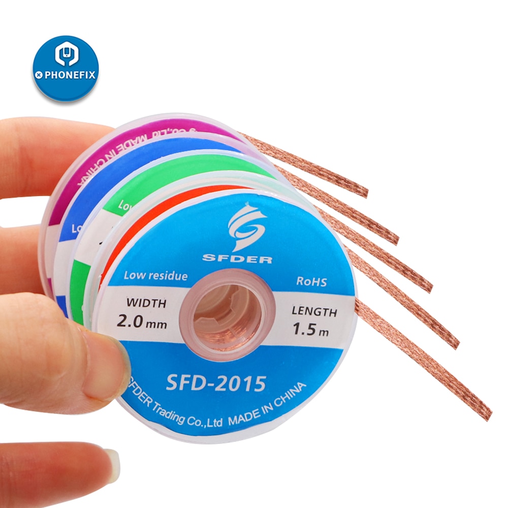 1PC 1.5mm 2mm 3mm 3.5mm1.5M Welding Wires Desoldering Braid Welding Solder Remover Wick Wire Lead Cord Flux BGA Repair Tool