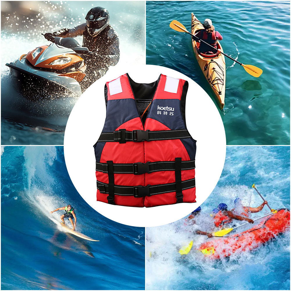Portable Swim Jacket Adjustable Swimming Life Vest Water Sports Safety Vest for Snorkeling Swimming Kayaking Boating