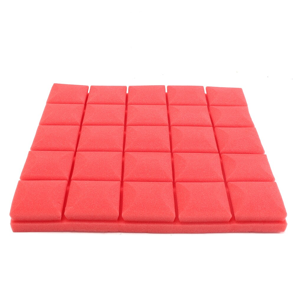 Acoustic Foam Panel Soundproof Foam Wedge Studio KTV Wall Echoes Absorption for studio recording ktv home: Low-density Red