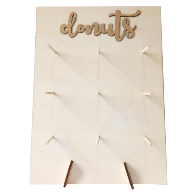 Soporte de madera para Donuts, de cumpleaños, boda, puesto de exhibición para postre: B
