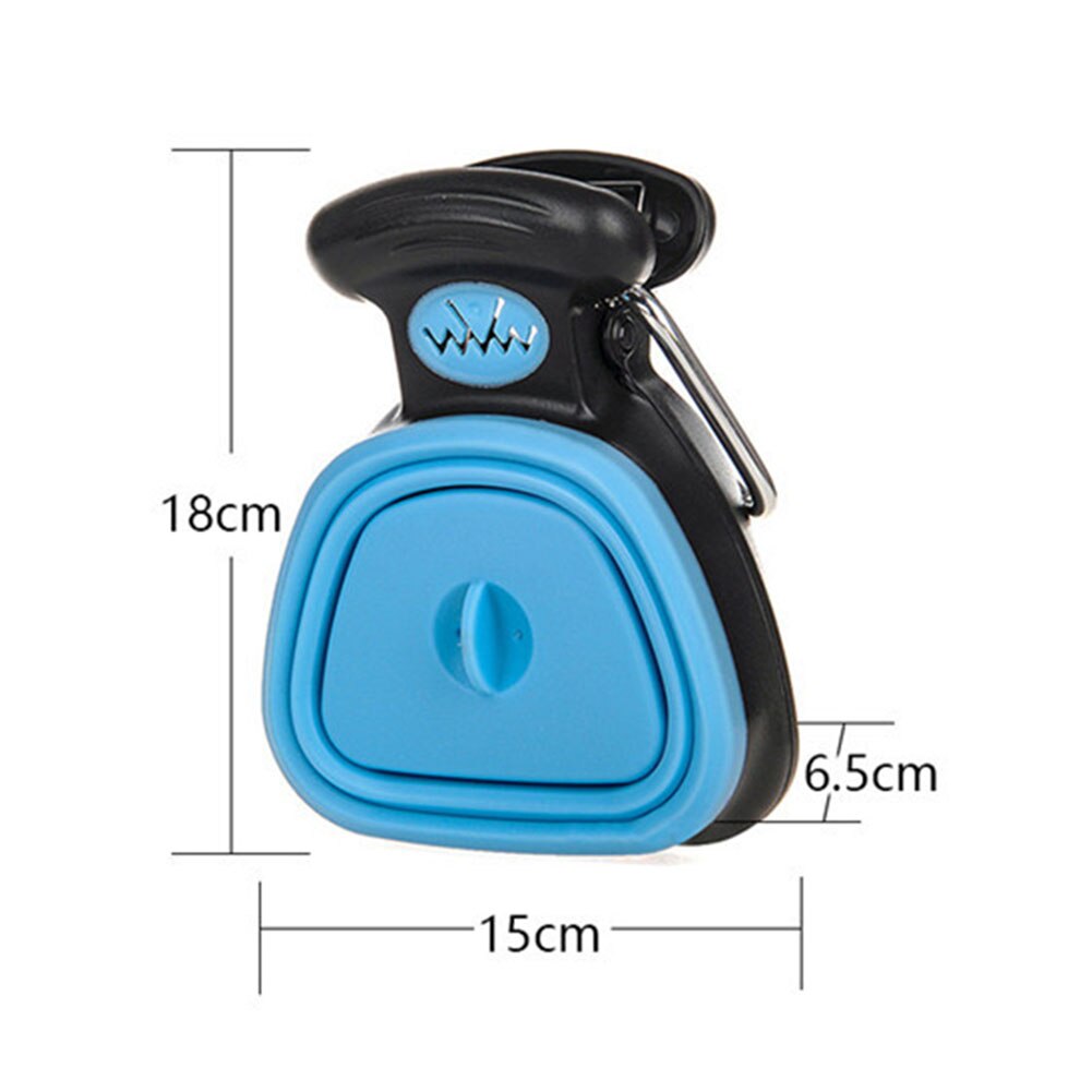 Dog Pet Travel Foldable Poop Scoop Clean Animal Waste Picker Cleaning Tools Clean Pick Up Poop Cleaner: Blue L