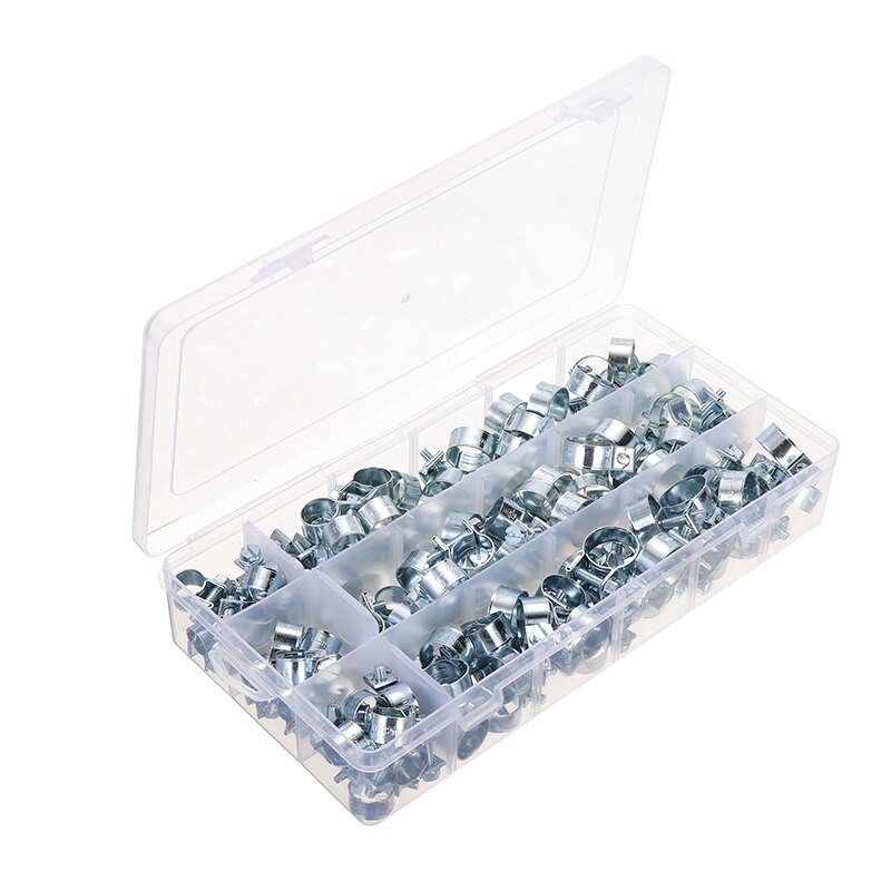 Mayitr 135pcs Galvanized Metal Hose Clamp 8-18mm Screwdriver Hose Clamps for Auto Cooling System Assortment