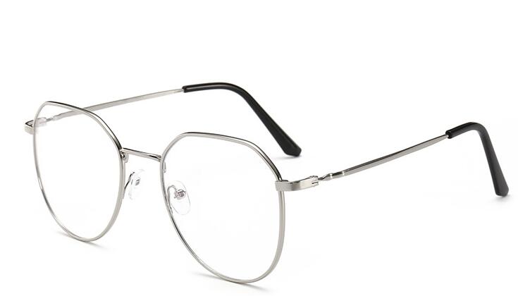 -1-1,5-2-2,5-3-3,5-4-4,5 myopie Brille Frauen Männer retro Metall Rahmen Platz Studenten Myopie Gläser Rahmen Für Neue: Silber- 0