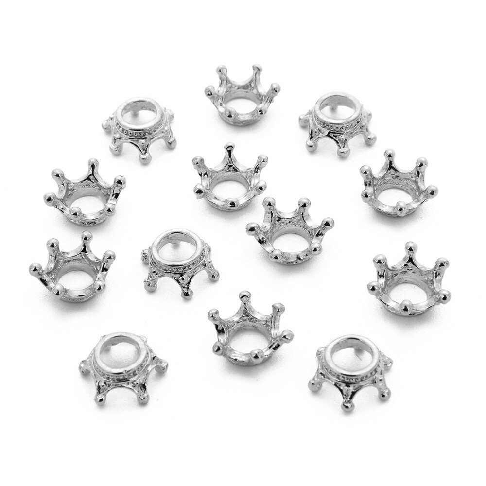 50 stks/partij Goud/Zilver/Antiek Brons Kleur Crown Bead Caps Connectors Charms End Kralen Cap Voor DIY Sieraden maken Bevindingen