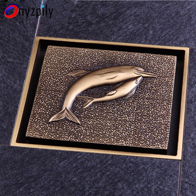 Vidange de sol antique en cuivre | Égouttoir de sol anti-odeur, douche de sol authentique, douche de sol noire