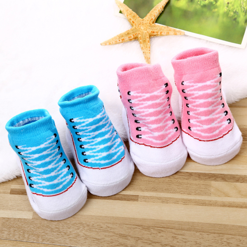 1 Pair Anti Slip Cotton Socks Shoes Slippers Socks for 0-6 Month Newborn Baby Boy Girls