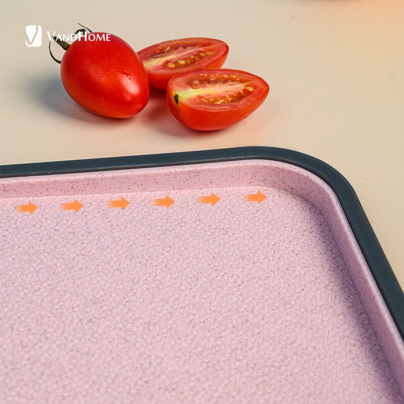 VandHome Cutting Board Wheat Straw Double Sided Chopping Blocks Sterile Mildew Chopping Board Cutting Board Kitchen Supplies