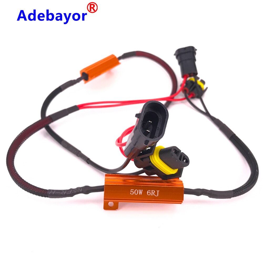 2Pcs H11 LED Decoder Resistor Canbus Wire Harness Adapter DC12V for LED Headlight Fog DRL Lamp Bulb car accessories