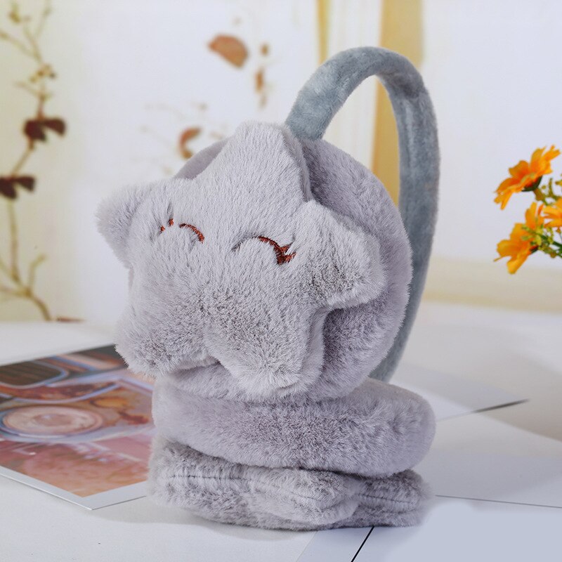 Women Cute Rabbit ears fur winter Earmuffs ear muffs warmers comfort warmuffs warm fur headphones for girls winter accessories: Lemon Yellow