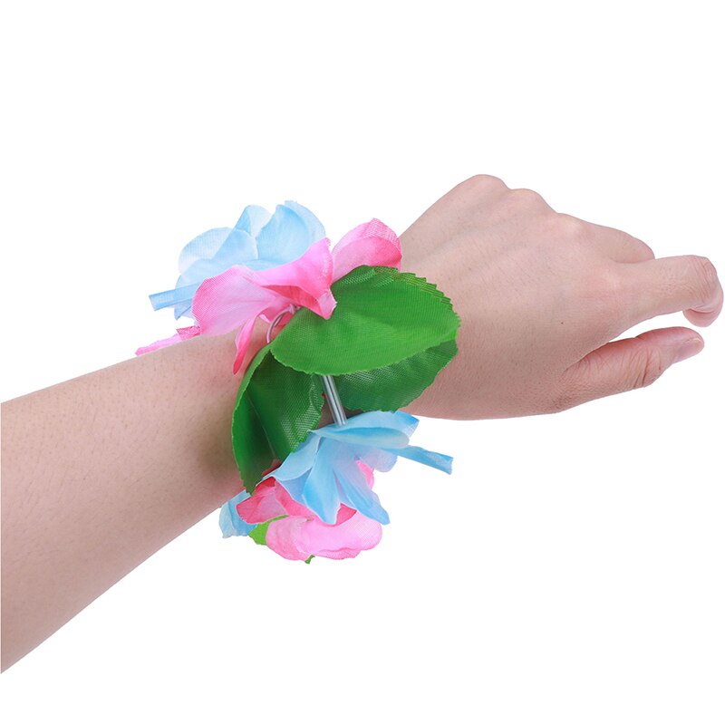 4 st/set konstgjorda maskeraddräkter hawaiiansk blomsterkransar kransar halsband fest hawaii strand roliga blommor gör-det-själv festdekoration