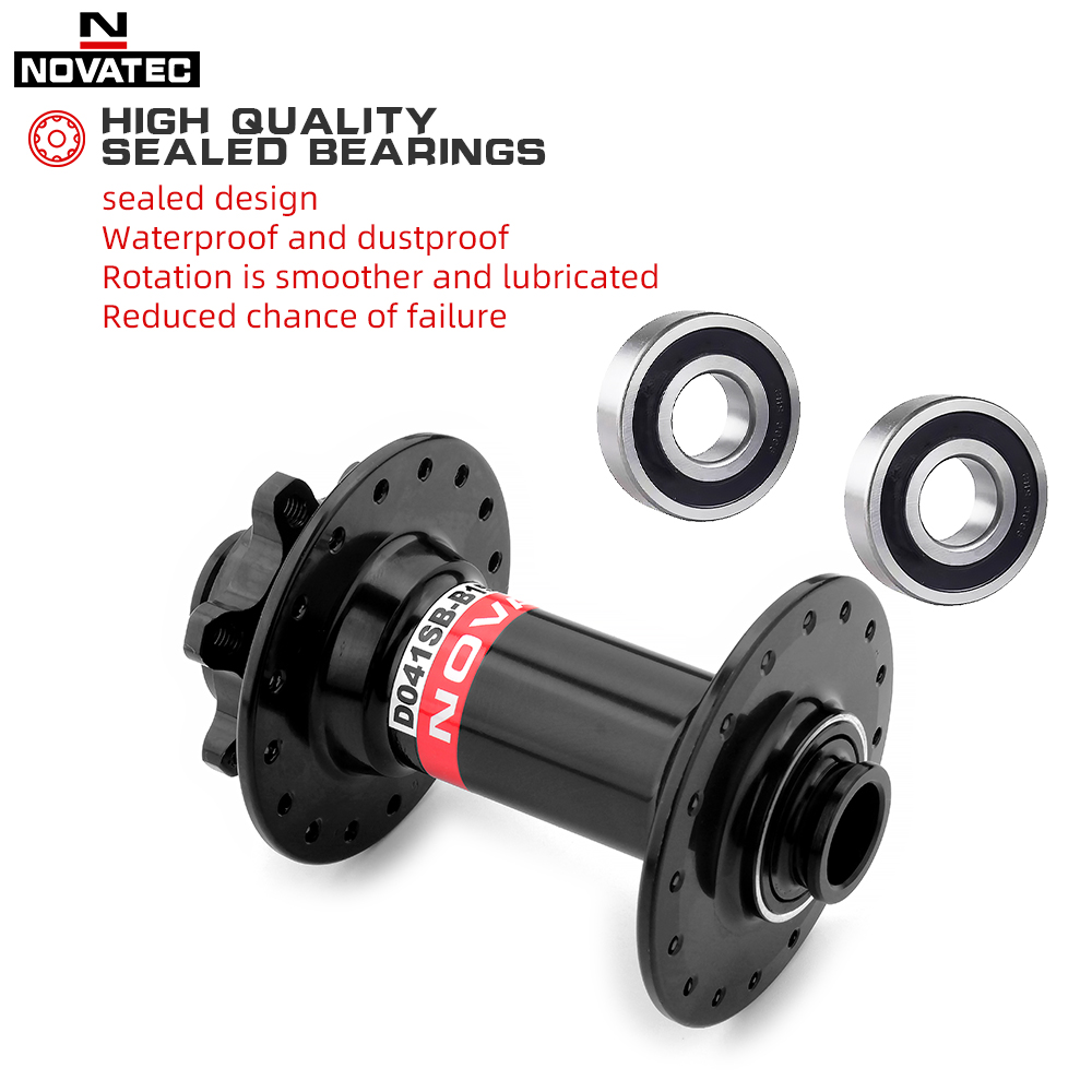 Novatec-Mountain Bike Bearing Hub, MTB Frente, 32 Buracos, Através, 100x15mm Boost, 110x15mm, 32 H, Peças de bicicleta