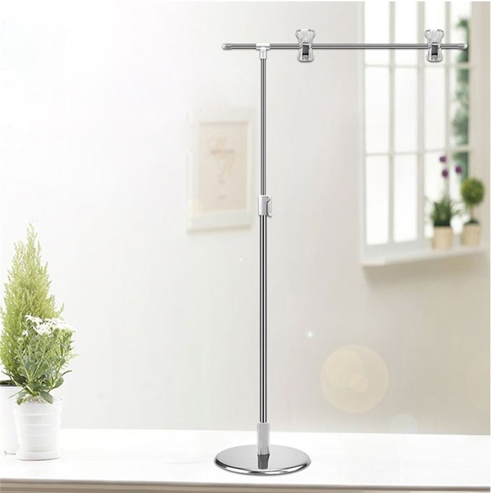 L Beugel Hoogte Verstelbaar Rvs Pole Pop Plank Bureau Tafel Top Reclame Poster Banner Opknoping Clip Display Stand