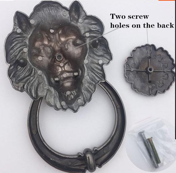Puerta De León antiguo grande, 20cm x 11,5 cm, lionhead kicker, porter, lions, decoración del hogar, cama