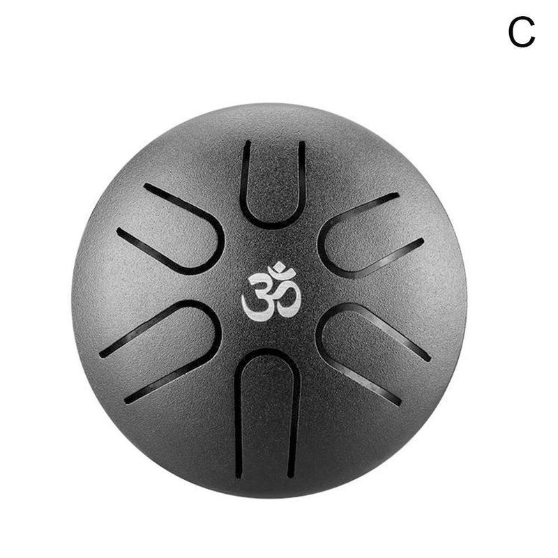 Mini Ethereal Drum 3 Inch 6 Tone Steel Tongue Drum Handheld Music Drum 3 Instrument Colors Lovers Percussion Beginner D5n8: black