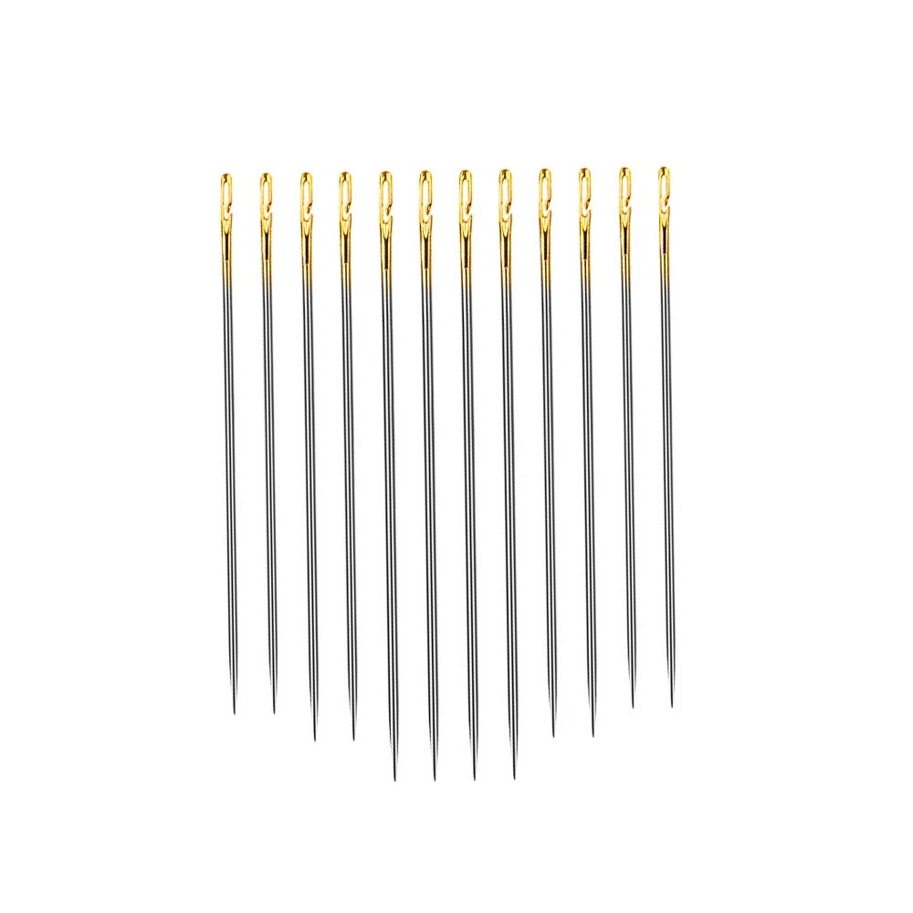 12/24 Pcs Blind Needle Elderly Needle-side Hole Hand Household Sewing Stainless Steel Sewing Needless Threading Apparel Sewing