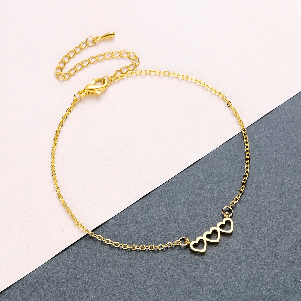 Kinitial Liefde Hart Bedels Armbanden Voor Vrouwen Gold Triple Harten Armband & Bangle Chain Sieraden Europa Amerikaanse Stijl Sieraden