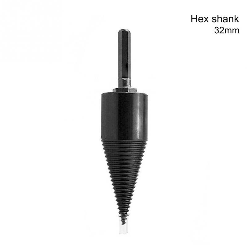 Hex Shank Fast Firewood Drill Bit Multifunction Carbon Steel Punch Tool Screw Splitting Home Wood Splitter Cutting: 32mm Type 1