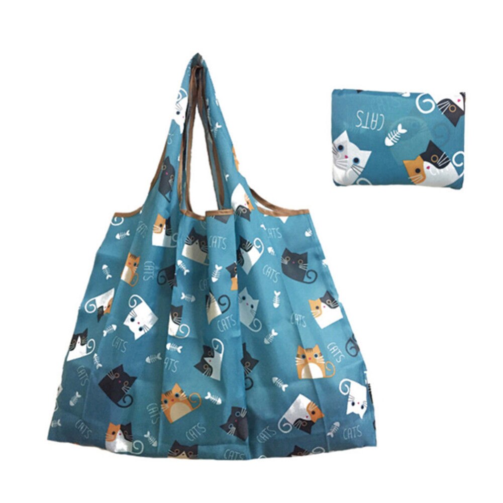 Opvouwbare Boodschappentas Dame Eco Herbruikbare Draagtas Cartoon Bloemen Fruit Groente Kruidenier Shopper bag