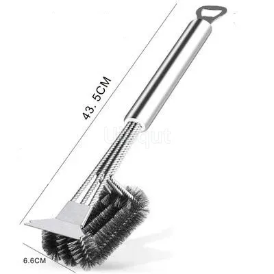 Pizza cutter peel Pizza Oven clean Copper Brush Scraper rack machine Cleaning Brush with long Handle Household Grill Brass bbq: 2