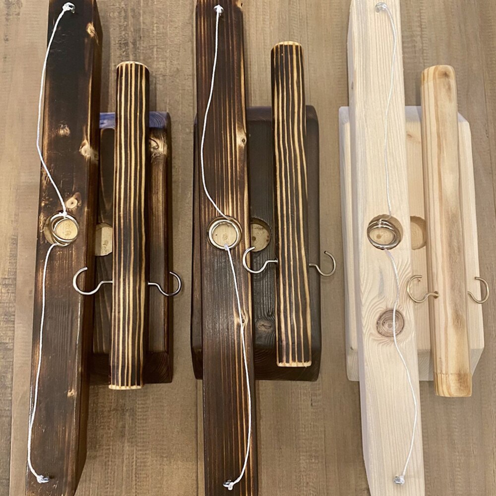 1 Set Hook and Shot Ladder Game Wooden Ring Toss Board Game