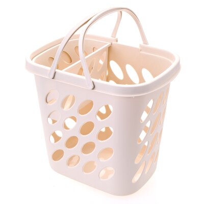 Ekstra stor hæmmer plast vasketøjskurv vasketøj spand snavset tøj pincet rotting husholdning badeværelse beskidt tøj opbevaring: Beige enkeltkurv