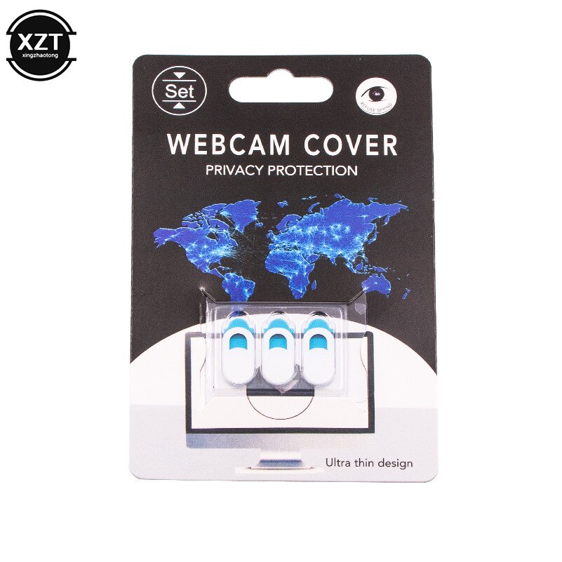 Universal webcam cover lukker magnet skyder plast til bærbar ipad iphone tablet privatliv klistermærke ultratynd mobiltelefon camere: Hvid