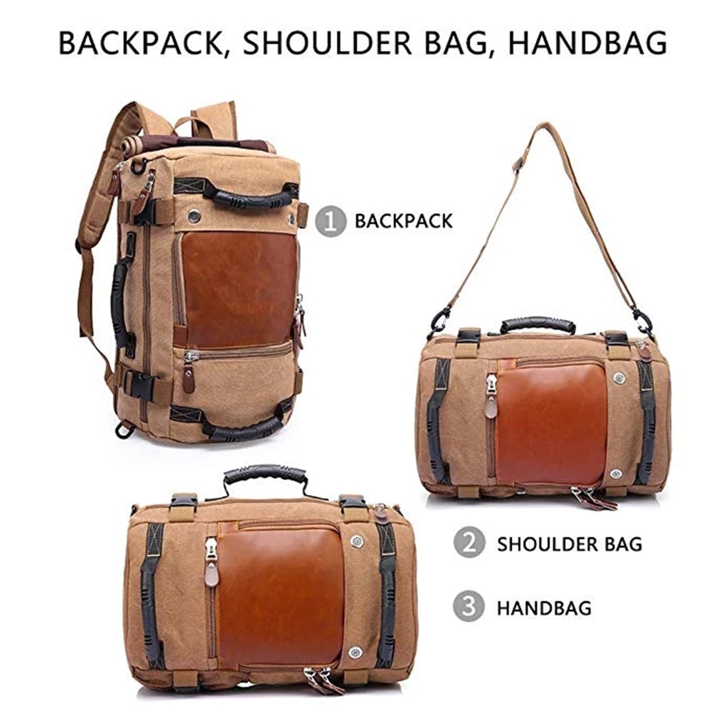KAKA – sac à dos de voyage en toile Vintage pour hommes et femmes, grande capacité, à bandoulière, étanche